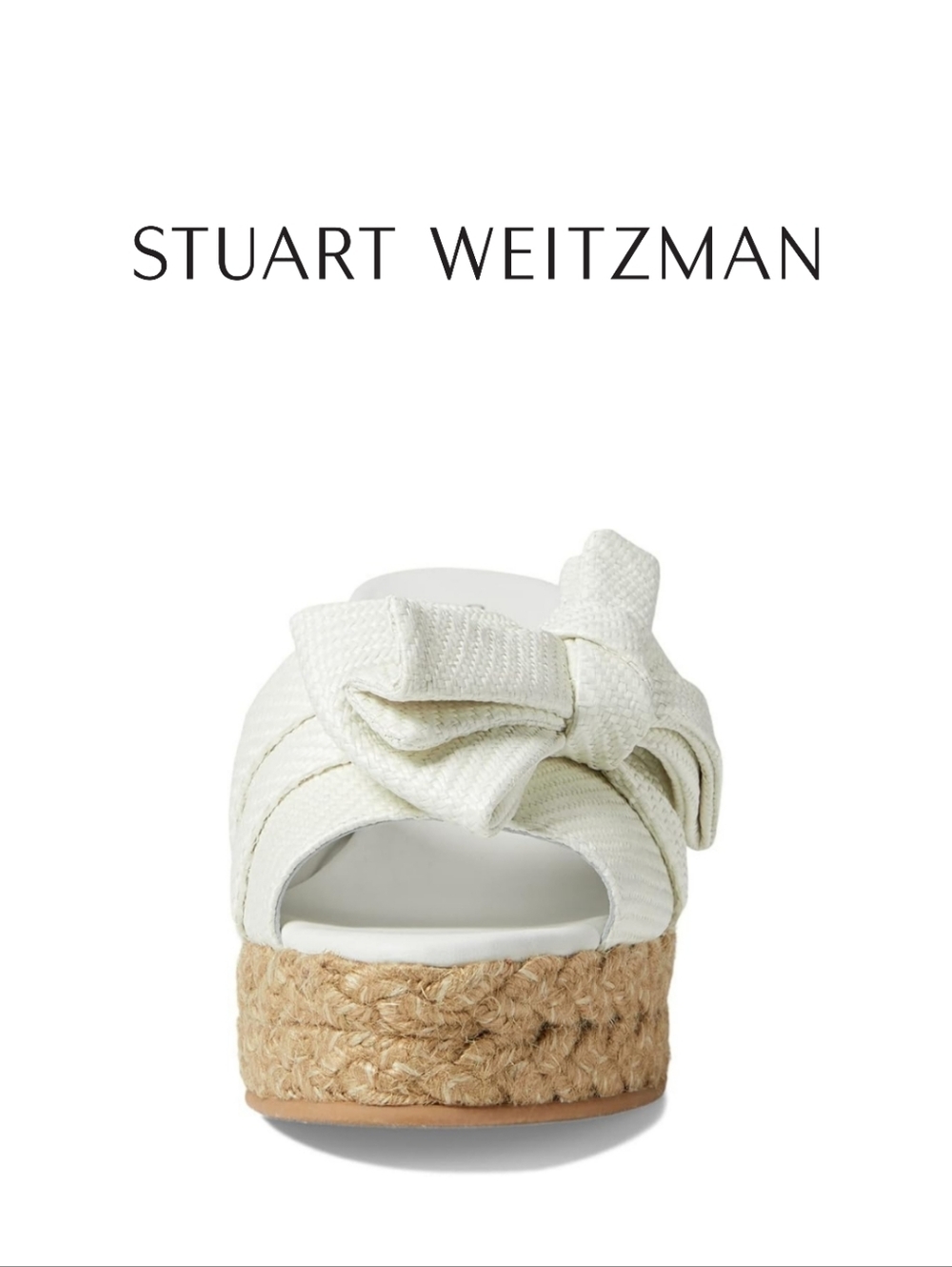 Stuart Weitzman - Loveknot Espadrille Wedge Slide Cream/Natural 5.5 B - Picture 2 of 4